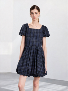 Toyouth | Cotton Checkered A-line Dress
