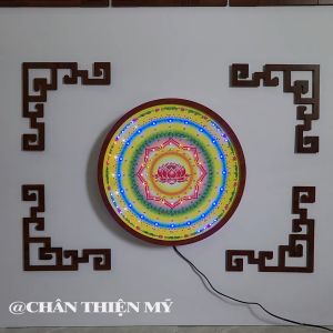 Hào Quang Led 8 Chương Trình Hoa Sen Đèn Trang Trí Bàn Thờ Treo Cùng Tượng Phật HQ-8CT-07