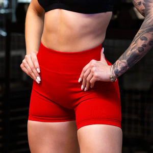 High-Waist Yoga Shorts Womens Slimming Fitness Sports Tight Pants Butt-Lifting Gym Three-Quarter Length Running Training