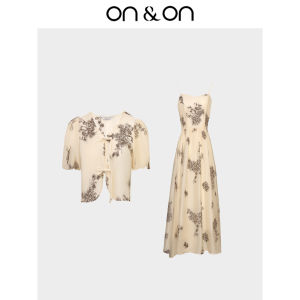 ON&ON | New Chinese Style Fashion V-Neck Mandarin Collar Blouse + Strapless Dress Set for Women