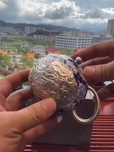 230ml Master He Fusen Hand Made Silver Gilded Dragon And Phoenix XiShi Tea Pot Silvering Tea Set Blue&White KungFu Tea Set