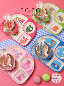 Bát Đựng Thức Ăn Bằng Sợi Tre JOJOS L. PD. Dành Cho Trẻ Em Bát Đựng Thức Ăn Có Ngăn Đựng Thức Ăn Riêng Biệt Dùng Cho Trẻ Từ 4-12 Tuổi