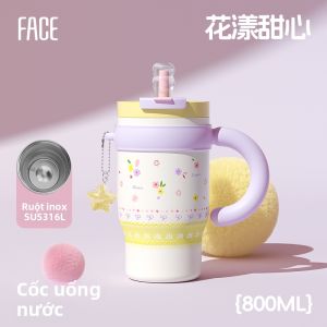FACE | Cốc Cách Nhiệt Thiết Kế Mặt Có Phủ Gốm