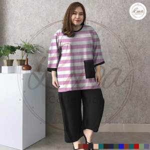 Stelan knit salur cln polos hitam LD 120130140