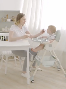 Baby dining chair With Safety Belt baby High Chair Foldable feeding Chair Adjustable With wheels kerusi makan bayi宝宝餐椅