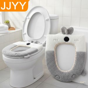 Cute Rabbit Toilet Seat Cover Soft Thick Warm Washable Seat Cushion Reusable Bathroom Winter