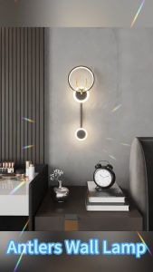 Nordic Starry Antlers Bedhead Wall Lamp Bedroom Living Room Corridor LED Personalized Decor Light