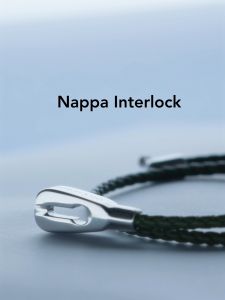 BORCH & CO. Gelang Kulit Leather Bracelet - Nappa Interlock Navy