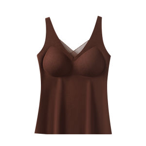 MiiOW | เสื้อกั๊กผู้หญิง MiiOW แขนกุด คอวี อบอุ่น ไร้โครง เสื้อชั้นในแบบสวมได้หลายชั้น ทรงเข้ารูป ทรงปกติ ฤดูใบไม้ร่วง/ฤดูหนาว