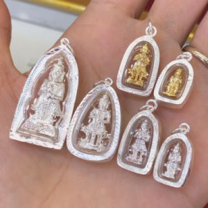 SING GOLD จี้พระเลี่ยมกรอบเงินแท้ 92.5% ท้าวเวสสุวรรณ เท้าเวสสุวรรณ พระเวสสุวรรณ กรอบเงินแท้ ท้าวเวสสุวรรณเงินแท้