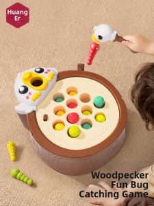 HUANGER | Intelligence Development Magnetic Woodpecker Bug Catching and Fishing Toy for Toddlers