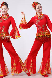 New 2025 Performance Clothing Yangge Costume Square Fan Dance Ethnic Folk Dance Outfit Celebratory Mid-Aged And Elderly Women