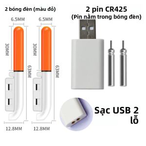 Bộ Phao Câu Cá Phát Sáng Nâng Cấp Với Bộ Sạc Pin Lithium CR425 3.6V Dành Cho Câu Cá Đêm Nước Ngọt Dụng Cụ Phao Ngoài Trời
