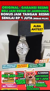 ALBA ORIGINAL - ALBA AH7S27 X1 AH7S27X1 - ANALOG PRESTIGE - Women - Silver - Stainless Steel - Diameter 30mm - Water Resist 50m - Jamdunia / Jam dunia JD18 Jam Tangan Wanita Cewek Anti Air Watch + ALBA AH7S 27 AH 7S 27 X1 AH7