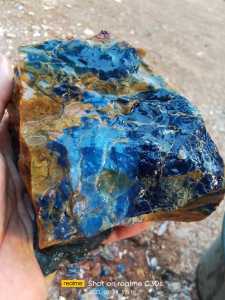 2kg rough bahan batu akik blue oval motif