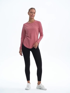 Long Sleeve Yoga Shirts Sport Top UPF50+ Sun Protection Sweatshirt UV Protect Loose Women Fitness T-shirts