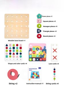 Montessori Bead Stringing Toy for Babies Fine Motor Skills Training Concentration Improvement Baby Counting Toys Educational Toys