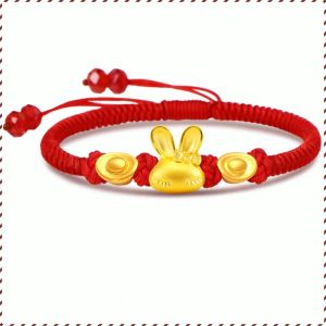 เชือกมือ สไตล์น่ารัก สร้อยข้อมือปีใหม่ สร้อยข้อมือปีใหม่กระต่าย เครื่องประดับเชือกคล้องมือ