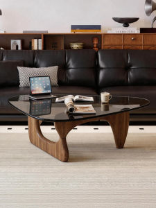 OYIla | Glass and Wood Luxurious Vintage Style Coffee Table