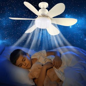 Ceiling Fan Lighting Dimmable Light Color Temperature Modern Ceiling Mount Remote Control Smart E27 Led Ceiling Fan Light