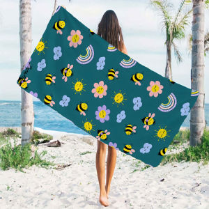 BILIBILI | Bee Daisy Beach Towels Ultra Lightweight Quick Drying Super Absorbent Summer Essential Fast-Drying Towel for Beach