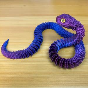 High Quality PLA 3D Printed Venomous Snake Silk 72cm Jointed Movability plus Realistic Eyes Simulation Toy for Children over 3