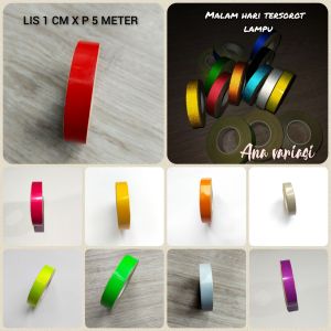 stiker Lis velg reflective 1cm Lis velg 1cm nyala Lis reflective 1 cm