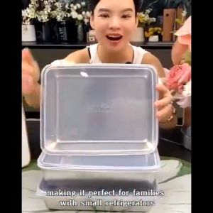 3/5ชิ้น ชุดกล่องใส่อาหารสเตนเลสขนาดใหญ่ / กล่องเก็บอาหารในตู้เย็นพร้อมฝาปิด / เครื่องจ่ายอาหารในครัว / กล่องเก็บผักผลไม้สด / กล่องเก็บอาหารแบบปิดสนิท / กล่องถาดอาหารในครัว