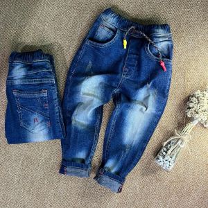 Celana Anak Jeans Distro Laser Abstrak Pinggang Karet