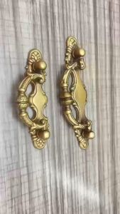Tay nắm ngăn kéo đồng quai ngang T48 chất liệu đồng thau cao cấp kiểu dáng cổ điển sang trọng