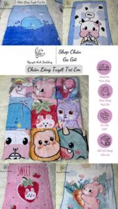 Chăn lông cho các bé đi học chăn tuyết văn phòng vải nhung chất tuyết nỉ nhung - Kích thước 1m x 1m4[Thỏ carot]