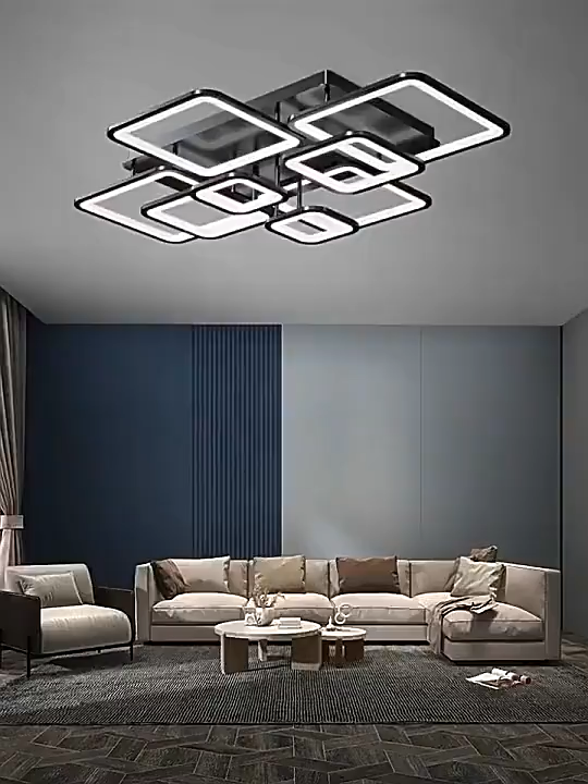 Gecree Modern bedroom ceiling light living room light tri color LED dimming light with remote control