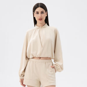 เสื้อฮู้ดโยคะสไตล์จีนใหม่ อบอุ่น หลวมๆ โมดอล ชั้นอากาศ วิ่งออกกำลังกาย เสื้อคลุมกีฬา ฤดูใบไม้ร่วง/ฤดูหนาว เสื้อคลุมโยคะใหม่