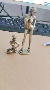 WHPHous | Retro Aesthetic Feminine Statue Alloy Finish Exquisite Handcraft Decorative Art Piece for Home Office Desk Decor