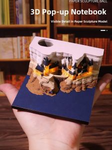 Creative Gift 2026 Calendar Desktop Decoration Hand Tear Paper Sculpture Harry Potter Surrounding 3D Stereo Post-it Notes