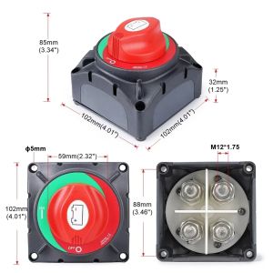 2/4 Position Heavy Duty Battery Mass Switch Ignition Protected Marine Boat Cut off Battery Isolator Switches for Camper Truck