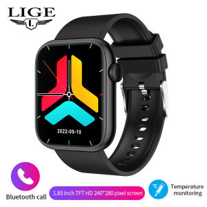 LIGE 2023 1.85 Inch Bluetooth Call Smart Watch for Men 100+ Sport Modes Body Tempreture Fitness Smart Watch Woman For Android IOS
