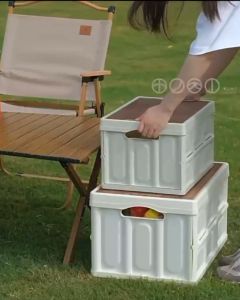 Havedee กล่องพับได้ กล่องตั้งแคมป์ พร้อมแผ่นไม้ 30L/50L อเนกประสงค์ Storage Box