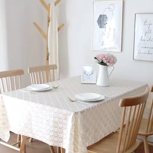PVC Long Tablecloth With 3D Printed Pattern Waterproof Washable Dining Table Cloth Cover Coffee Tablecloth