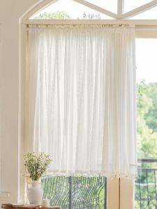 French Style Lace Door Curtain Partition Semi Curtain Short Curtain Japanese Style Bedroom Window Kitchen Curtain