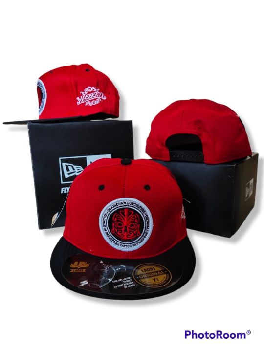 Topi Black And Red Snapback TOPI SNAPBACK RACING RED BLACK