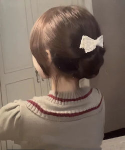 คลิปผมโบว์ผีเสื้อสไตล์เจ้าหญิงสีขาวบริสุทธิ์ คลิปผมรูปดอกไม้ คลิปผมด้านหลังศีรษะ คลิปผมด้านข้าง คลิปผมด้านบน