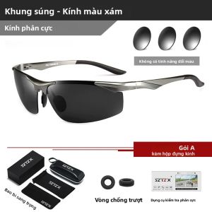 SZTZX Kính Mát Nam Phân Cực Nhôm Photochromic Chống Phản Quang UV400 Câu Cá Đi Xe Đạp Thể Thao Ngoài Trời Kính