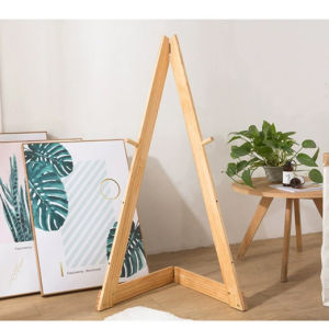 Nordic Style Solid Wood Art Exhibition Stand Floor Advertising Board Bracket Entrance Display Rack Paintings Canvas Holder