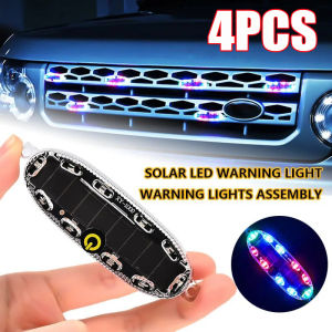 ไฟแฟลชรถยนต์เตือนความปลอดภัยขณะขี่จักรยานกลางแจ้งสะท้อนแสงพลังงานแสงอาทิตย์กันน้ำปรับได้รถจักรยานยนต์รถยนต์ไฟท้ายจอดรถ4ชิ้น