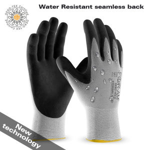 Work Glove Back water repellent not water proof Seamless 15G Nylon liner Foam Nitrile Coated Gloves Waterproof Glove With Liner Kayaking Gloves Waterproof Fishing Backpack Sailing Gloves - Lazada