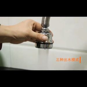 Đầu vòi thay thế vòi rửa bát đầu vòi tăng áp ngắn 3 chế độ mạ Crom sáng bóng xoay 360 độ tiện dụng - QM.PK122