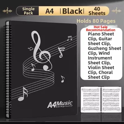 ka ba xiong | Black Adjustable Sheet Music Folder Transparent Pages