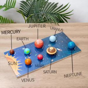 Wooden Planet Models the Eight Planets of the Solar System Planet Identification Science Exploration Toys Universe Planet Simulation Toys Reveal the Mysteries of the Solar System for Children. Interactive Educational Toys Perfect Learning/Birthday...
