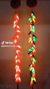 LED CNY Firecracker with Sound Chinese Style Decorative Tassel Electric Firecracker LED Light CNY Light